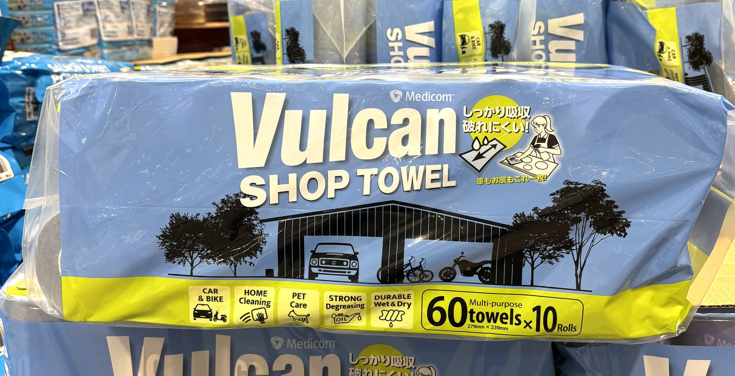 VULCAN Multi-Purpose Shop Towels (60 Sheets x 10 Rolls)