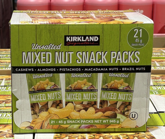 Kirkland Signature Unsalted Mixed Nuts 21 Packs (45-g x 21)