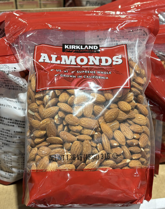 Kirkland Signature 生 アーモンド - 1.36-kg (plastic bag)