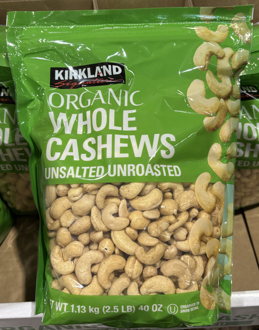 Kirkland Signature オーガニック カシューナッツ 無塩 1.13-kg