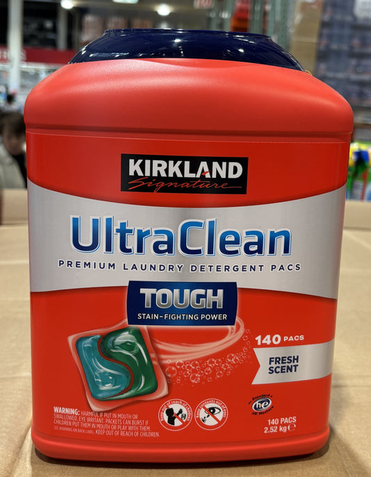 Kirkland Signature Ultra Clean Liquid Laundry Detergent Pacs (Refreshing Scent) 140-packs