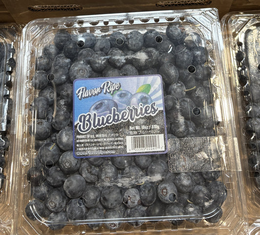 Fresh Blueberries - 510g/18oz (plastic case)