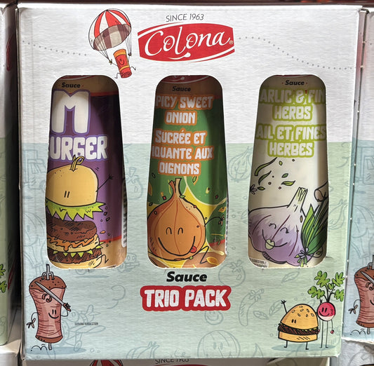 Colona Sauce Trio Pack (M Burger / Garlic & Fine Herbs / Spicy Sweet Onion)